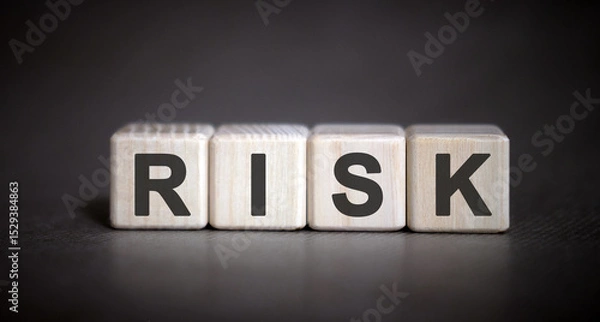 Fototapeta RISK - financial concept on a dark background