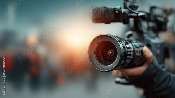 Fototapeta Professional camera setup for video recording