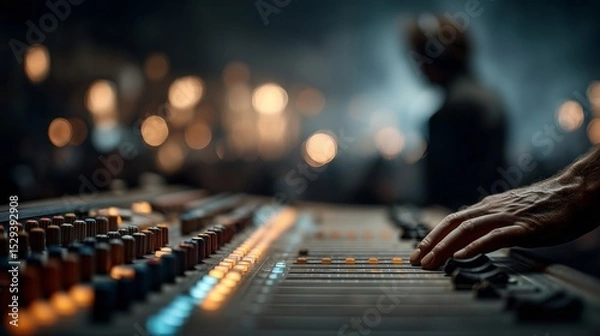 Fototapeta Audio Mixer In Recording Studio