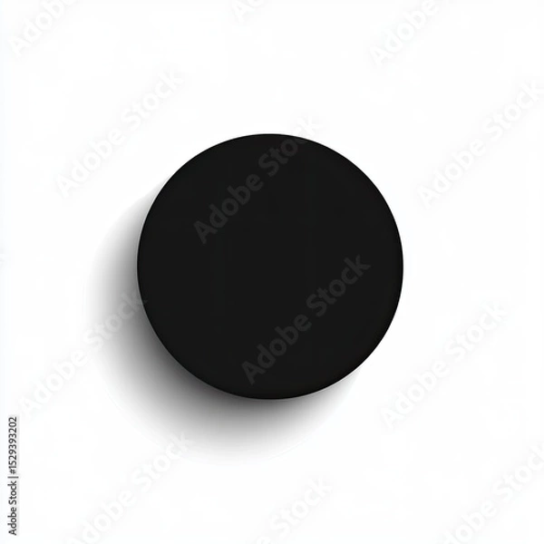 Obraz Black circle with soft shadow on white background