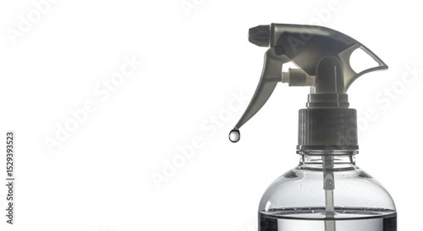 Obraz Spray bottle with a drop falling isolated PNG with Transparent Background