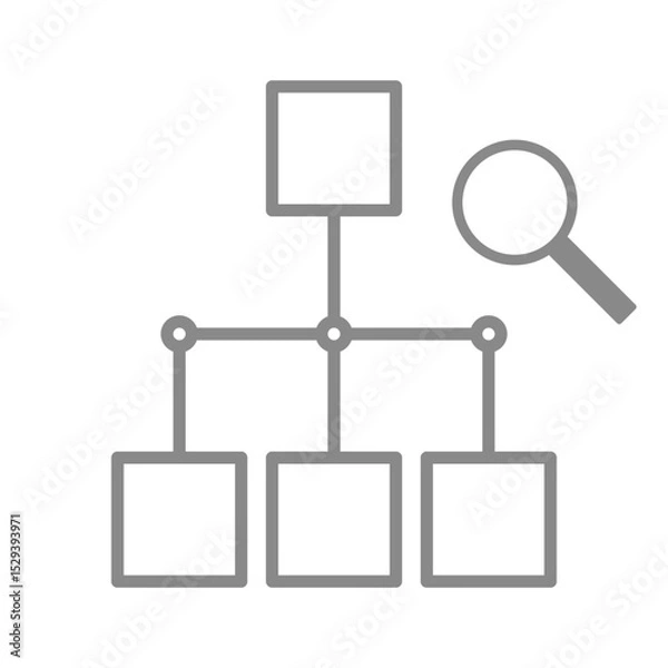 Obraz シンプルな樹形図の検索アイコン