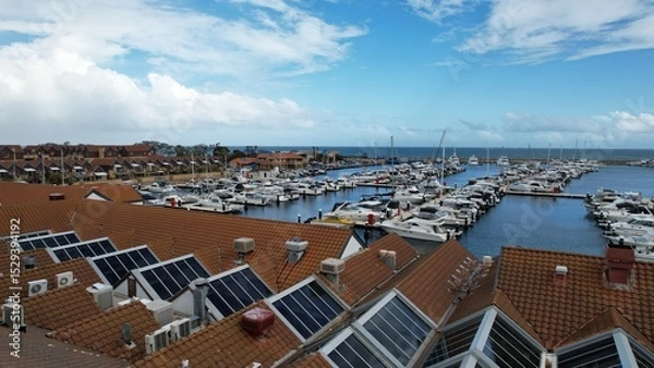 Fototapeta Hillarys, Australia – June 3, 2025: The Hillarys Boat Harbour of Perth CBD