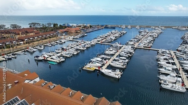 Fototapeta Hillarys, Australia – June 3, 2025: The Hillarys Boat Harbour of Perth CBD