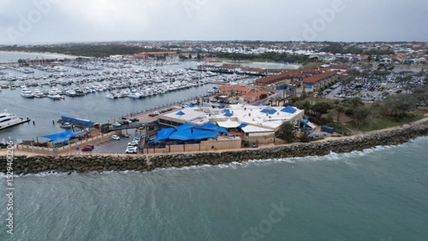 Fototapeta Hillarys, Australia – June 3, 2025: The Hillarys Boat Harbour of Perth CBD