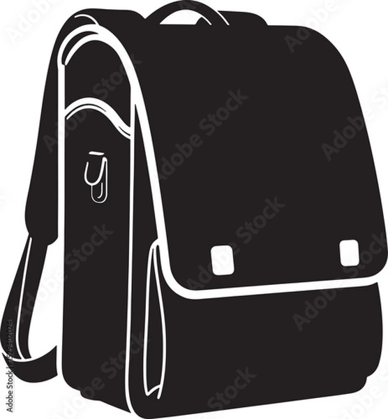 Obraz School Bag Silhouette Vector Illustration