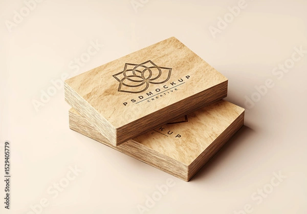 Obraz Stack Of Recycled Paper Business Cards Mockup 