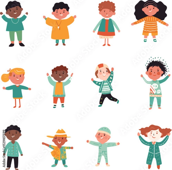 Obraz Children celebrate International Day with joy and unity in a vibrant display of friendship and diversity