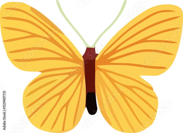 Obraz Bright yellow butterfly in flight against the night sky, showcasing vibrant colors and delicate wings