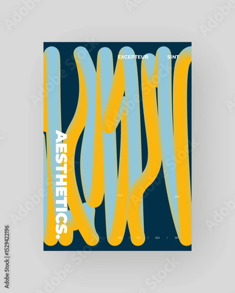 Obraz Bright abstract poster with fluid 3D shapes. Vivid Tubes with Gradient Effect