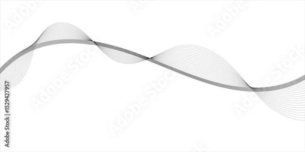Fototapeta Abstract black wave design isolated on white background. abstract black wave and curve design  black wave lines pattern on white background. Vector illustration