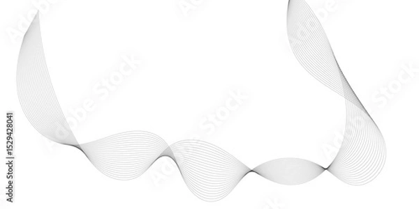 Fototapeta Abstract black wave design isolated on white background. abstract black wave and curve design  black wave lines pattern on white background. Vector illustration