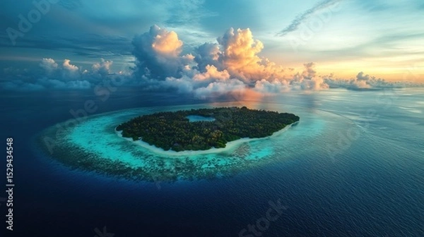 Fototapeta Landscape Drone View of Maldives