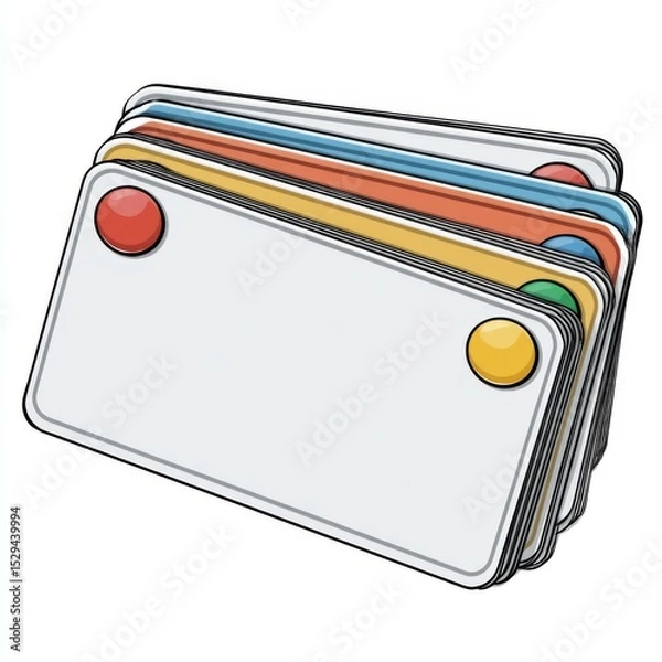Obraz Colorful Blank Cards Stacked Together for Creative Projects and Educational Purposes with a Simple Design and Bright Colors