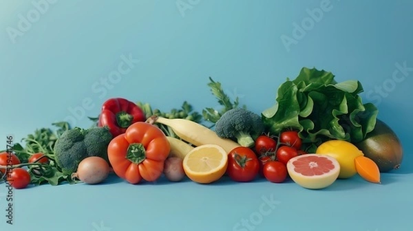 Obraz fresh vegetables on a white background