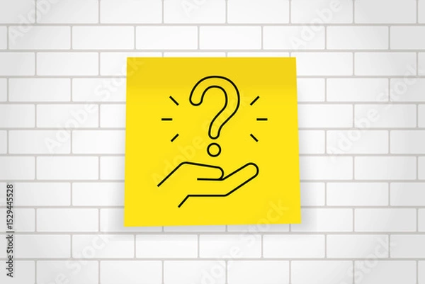 Fototapeta question. to ask. search for answers to questions. frequently asked questions. an icon with a sign on office paper. the banner. advertisement. black lines.