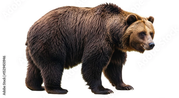 Fototapeta Isolated Brown Bear Standing