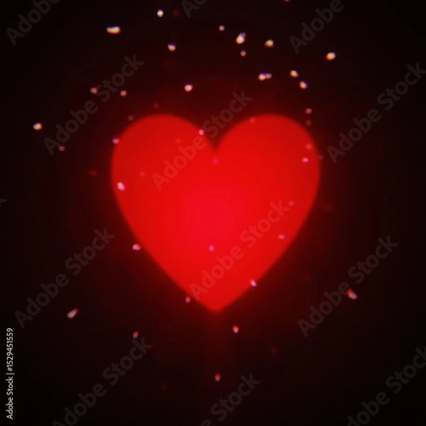 Fototapeta Red Heart Emitting Soft Warm Light Like a Lantern Glowing from Within