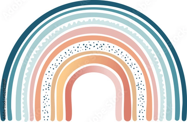 Fototapeta Create a single vector icon of a minimalist pastel rainbow with soft, rounded arches