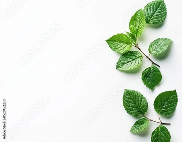 Fototapeta  Blackberry with leaves isolated on a white background, close-up photography, high resolution, with space for text