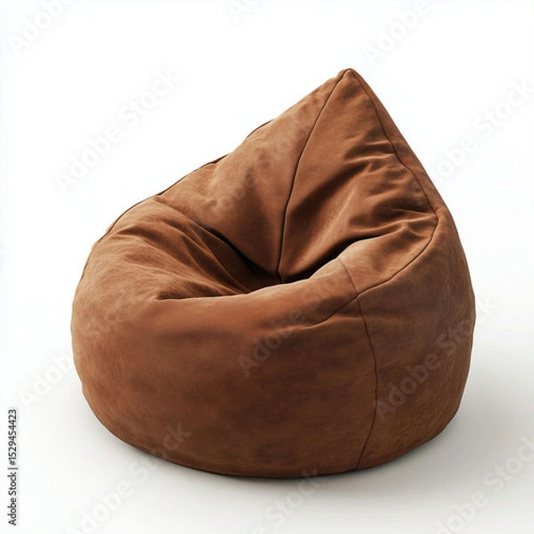 Fototapeta beanbag bean bag seat chair isolated on transparent white background, clipping path