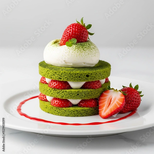 Obraz cake with strawberries and cream