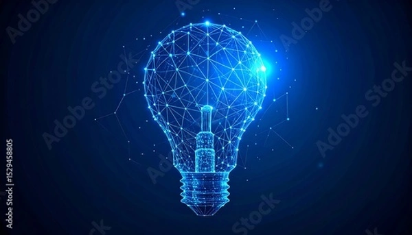 Obraz Glowing Network Lightbulb Idea.