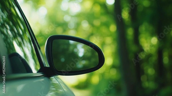 Fototapeta a blank white side mirror car for a mockup