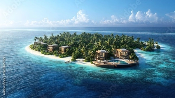 Fototapeta Landscape Drone View of Maldives