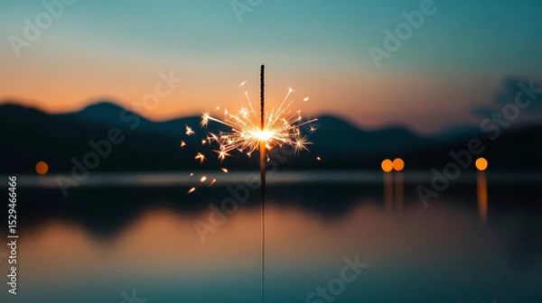 Fototapeta Dreamy Sparkle & Celebration – Bokeh Light and Fireworks for Festive Branding