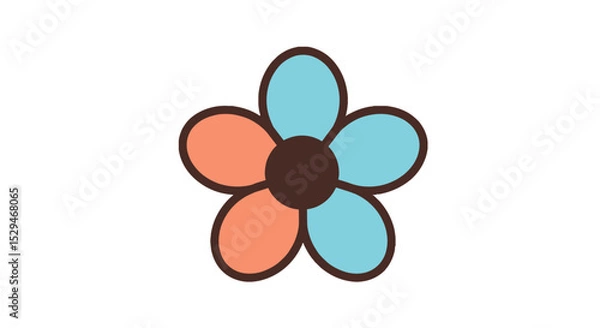 Obraz Colorful flower illustration in soft pastel tones  