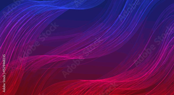 Obraz Abstract blue and red wave pattern in soft gradient style  