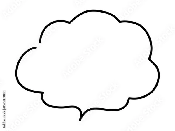 Fototapeta 手書きの吹き出しのベクターイラスト。単品、フレーム、シンプル、ふきだし	