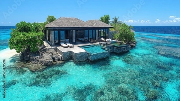 Fototapeta Landscape Drone View of Maldives