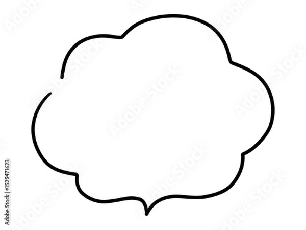 Fototapeta 手書きの吹き出しのベクターイラスト。単品、フレーム、シンプル、ふきだし	