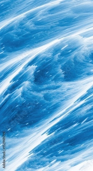 Obraz Swirling blue abstract painting with dynamic brushstrokes