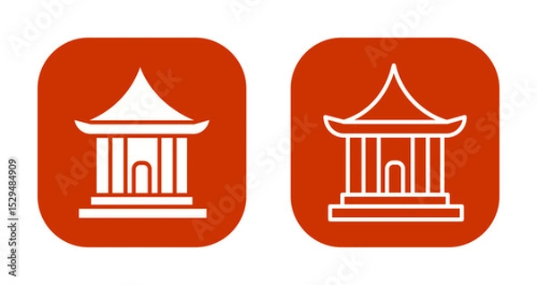 Fototapeta Temple Visit Icon Design