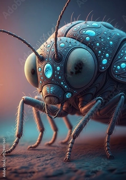 Obraz Futuristic insect design with intricate patterns