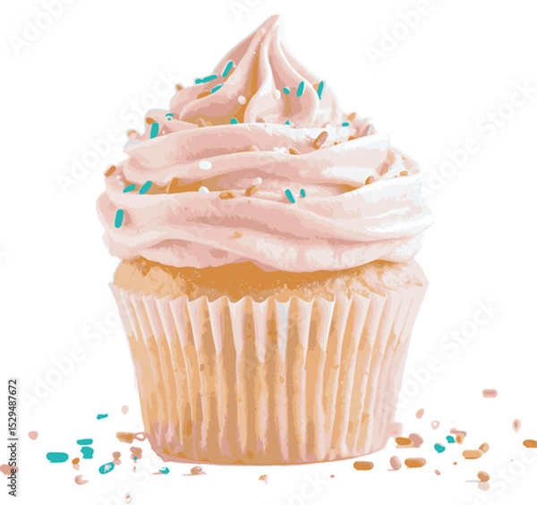 Obraz cupcake with pink icing