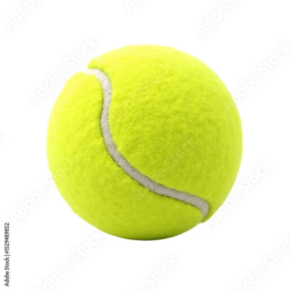 Obraz Single vibrant yellow tennis ball isolated on a transparent background ready for play