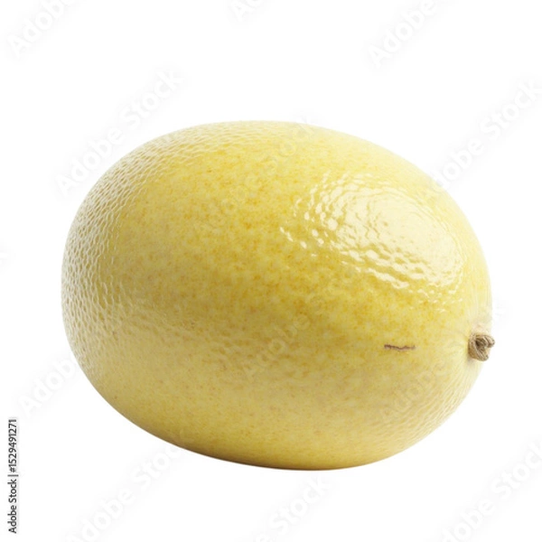 Obraz Studio Shot of a Single Bright Yellow Whole Lemon Fruit Isolated on Transparent Background
