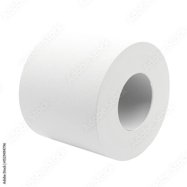 Obraz White Toilet Paper Roll Isolated on Transparent Background PNG File Element for Graphic Design