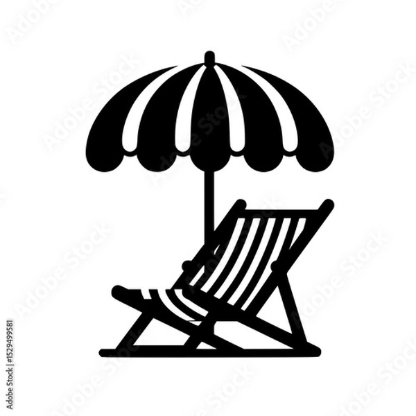 Obraz beach chair and umbrella