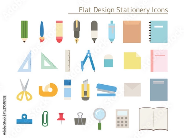 Obraz 文具_フラットデザインアイコン