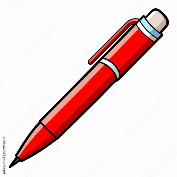 Fototapeta red pen vector illustration