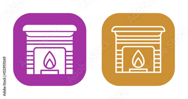 Obraz Fireplace Icon Design