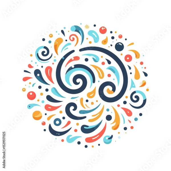 Fototapeta An abstract, colorful swirl design, ideal for websites or blogs seeking a vibrant, dynamic background or a playful graphic element.