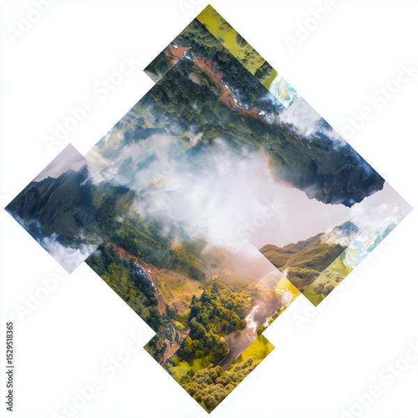 Obraz Header, nature squares design, design element