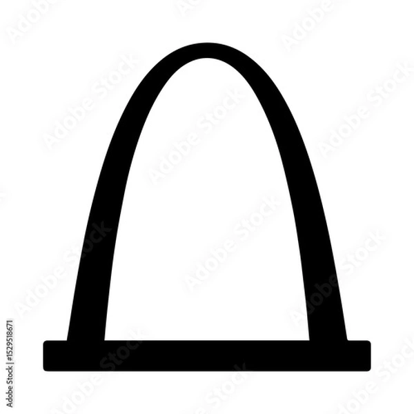 Fototapeta St Louis Gateway Arch icon representing iconic American monument with transparent background

