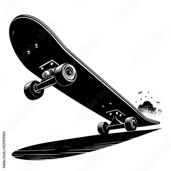 Obraz skateboard on black background